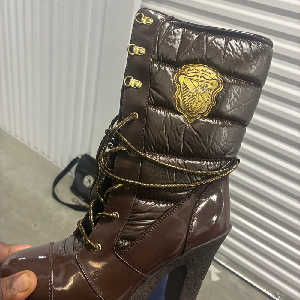 AKIRA Dark Brown Heeled Boots